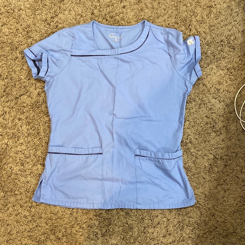 Ceil blue uniform advantage scrub top